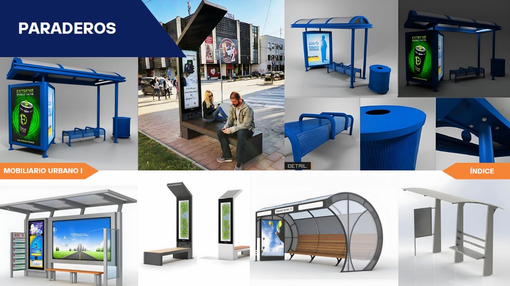 Paraderos y mobiliario urbano en hierro fabricados por Vivalu Group